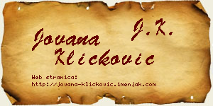 Jovana Kličković vizit kartica